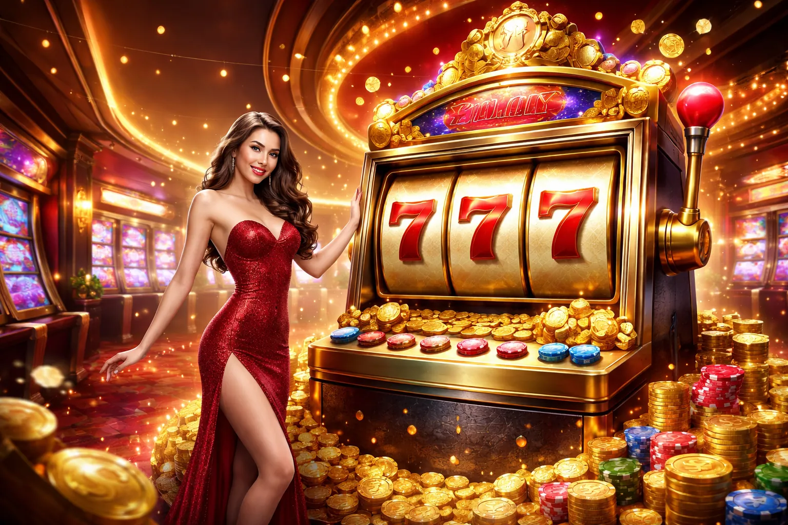 Hình ảnh chính của trang máy đánh bạc 55vin app iOS, thể hiện sự sôi động và hấp dẫn của các trò chơi slot, với yếu tố vàng xanh lá cây, chuyên nghiệp và hiện đại.